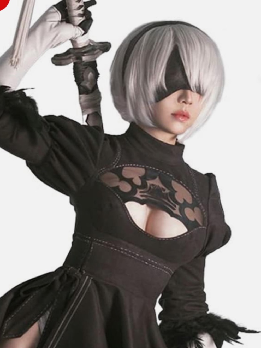 Women's Black Gothic Costume top with Lace Cutout